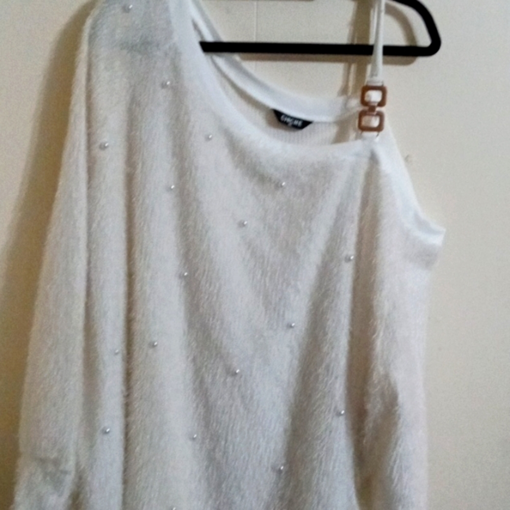 Plus size white sweater